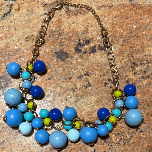 Blue beaded marked necklace.. - Picture 1 of 2